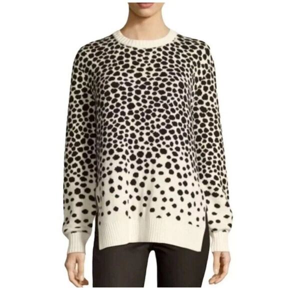 Mara Hoffman Dot Print Knit Sweater Sz M Black White Women Elegant - Picture 2 of 5